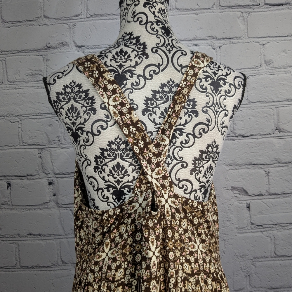 J Jill women's Sleeveless maxi dress Floral Print Stretch Knit L sleeveless b6 - Picture 6 of 10
